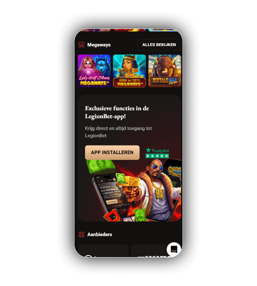 Interface van het LegionBet Casino NL