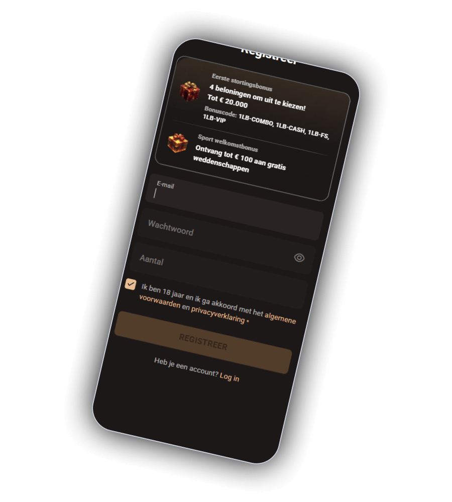 Registratie bij het casino LegionBet Casino NL